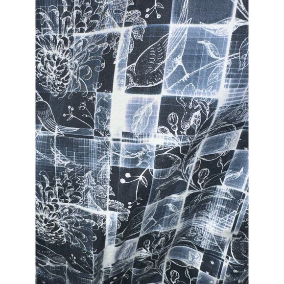 7 Downie St Couture Long Sleeve Flip Cuff Dress Shirt Men's Size 5 Blue Abstract - Picture 2 of 13